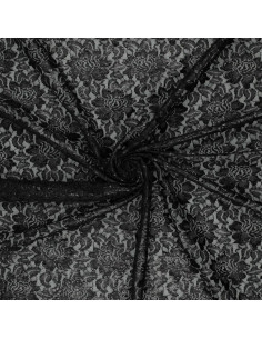 Tejido de encaje metalizado Lisa - Negro