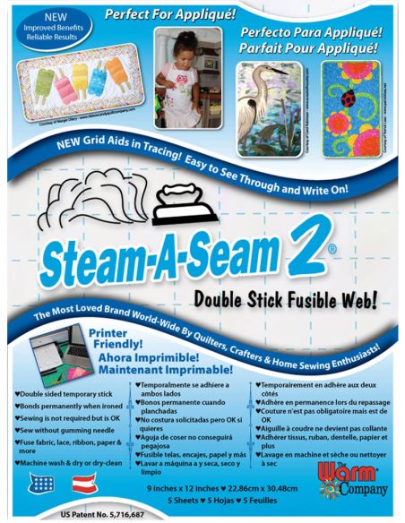 Juego de 5 hojas termoadhesivas de doble cara Steam-A-Seam 2